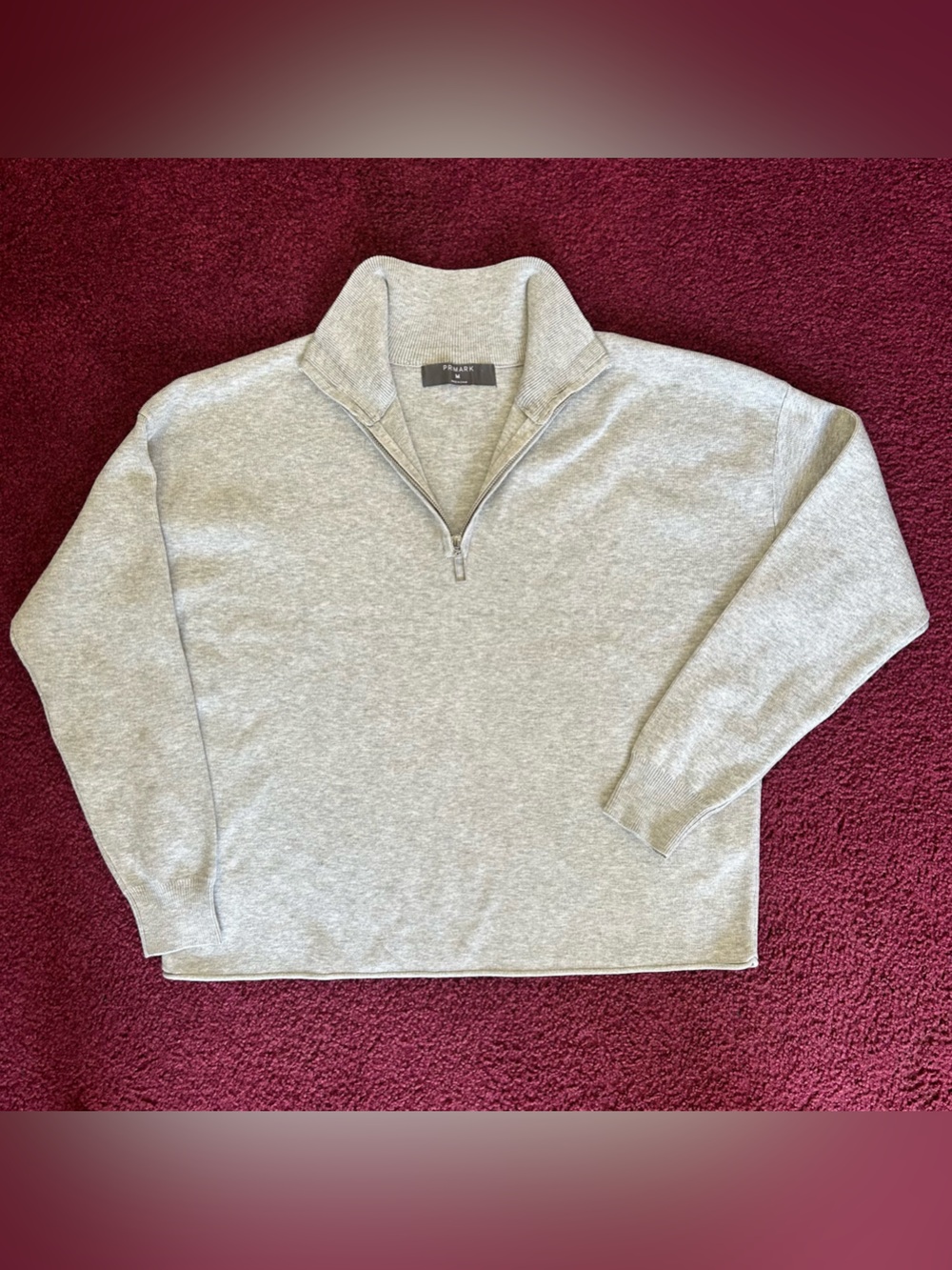 Primark Light Gray Half-Zip Sweater
